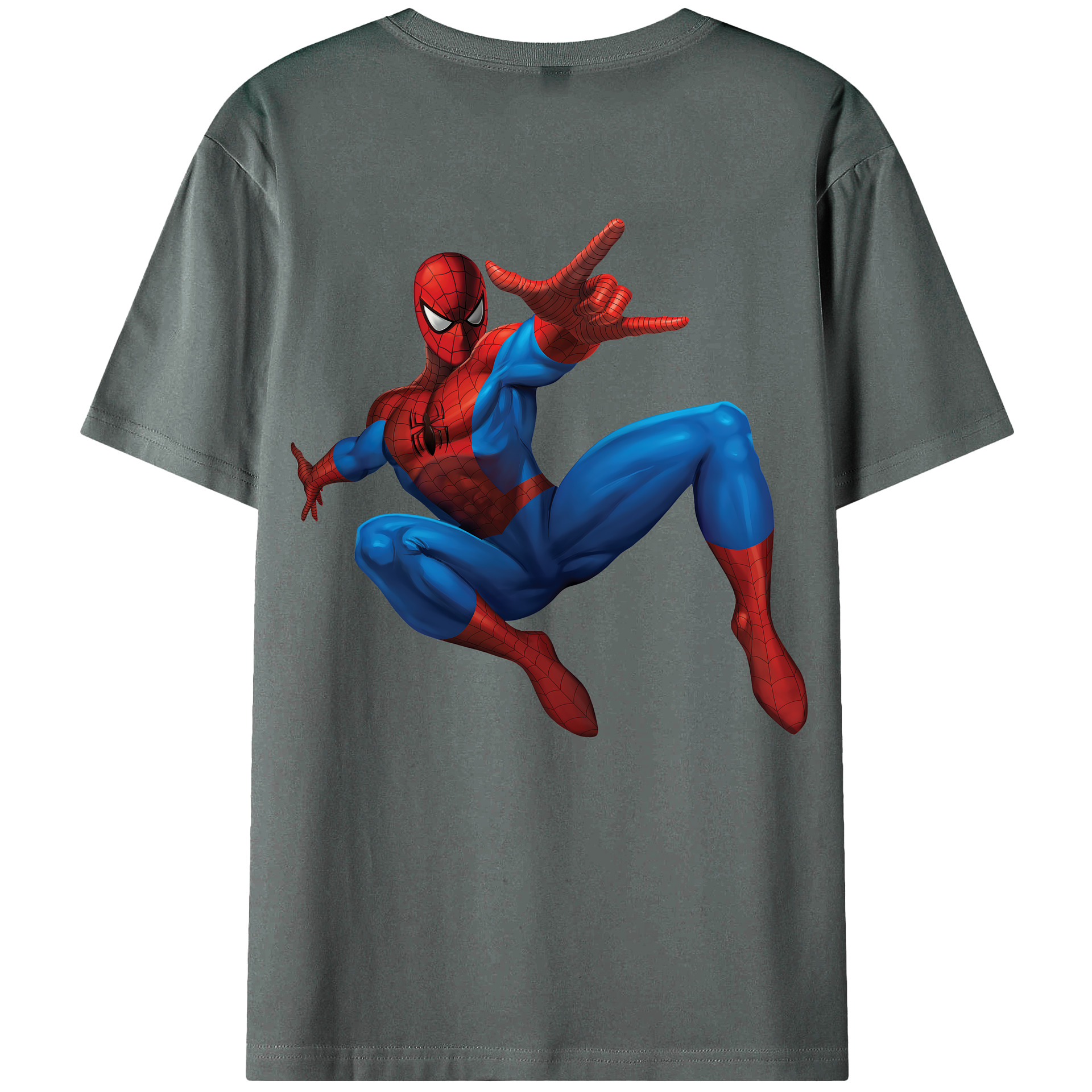 （画像用） Spider Man スパイダーマン 綿100％半袖Tシャツ（背面プリント）